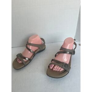 AETREX JESS Smoke Brown Adjustable Quarter Strappy Orthopedic Comfort Sandals 10